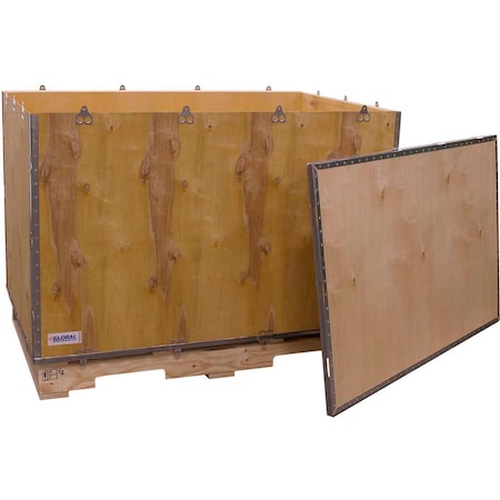 6 Panel Shipping Crate W/ Lid & Pallet, 47-1/4L X 29-1/4W X 29-1/2H